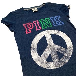 PINK Peace Sign Tee Junior XS